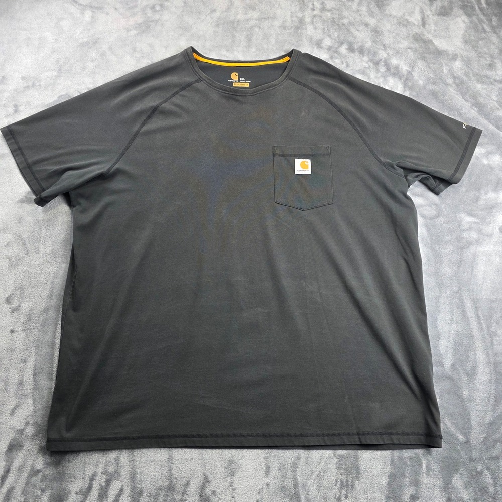 Carhartt T-Shirt 2XL Dark Gray Mens Relaxed Fit Cotton Blend Pocket Workwear Tee